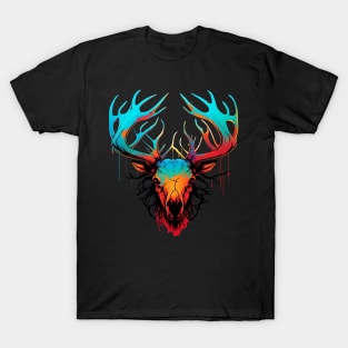 Colorful Elk Skull T-Shirt